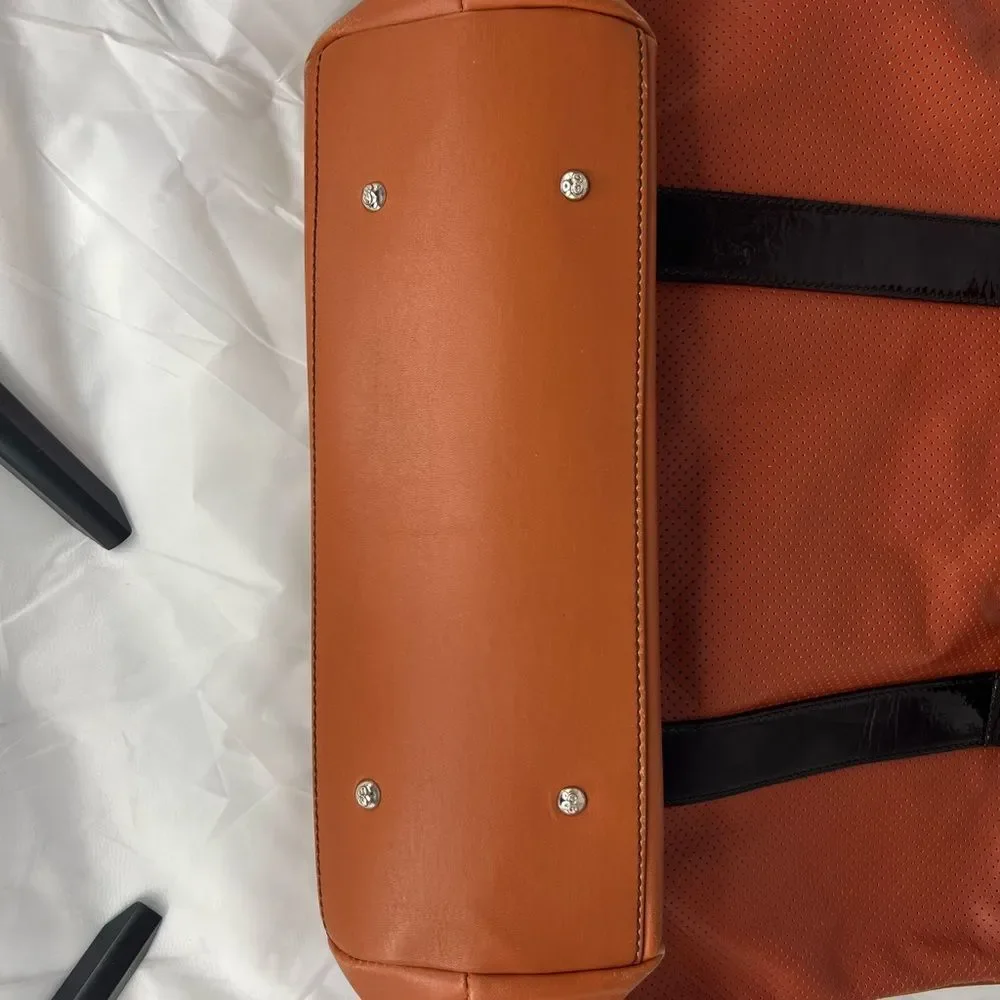 Escada sport leather bag with patent pouch